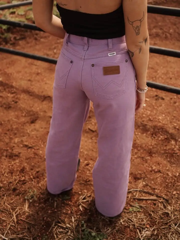 Wrangler Women's Cotton Denim Pockets Wide Leg Jeans - Stylish Women's Clothes Bottoms