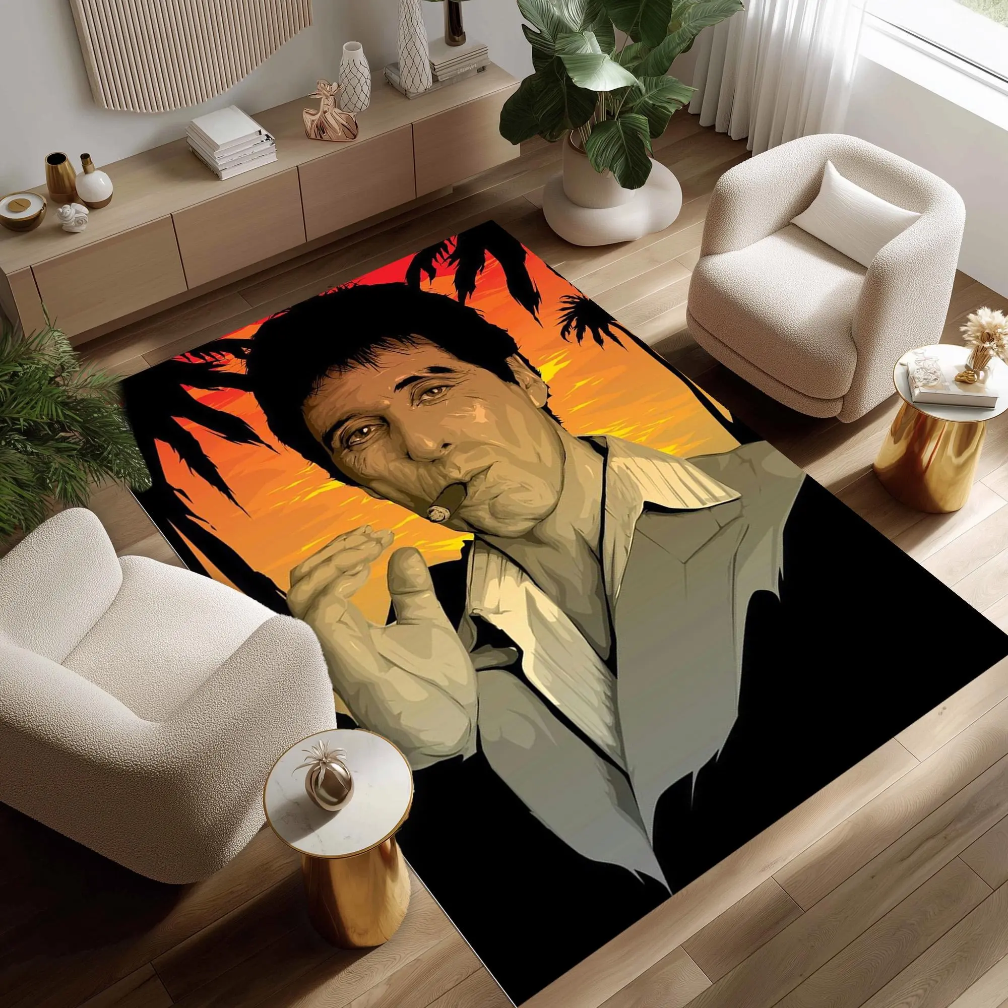 Tony Montana Area Rug - Gangster Boss Themed Mafia Inspired Home Decor Carpet