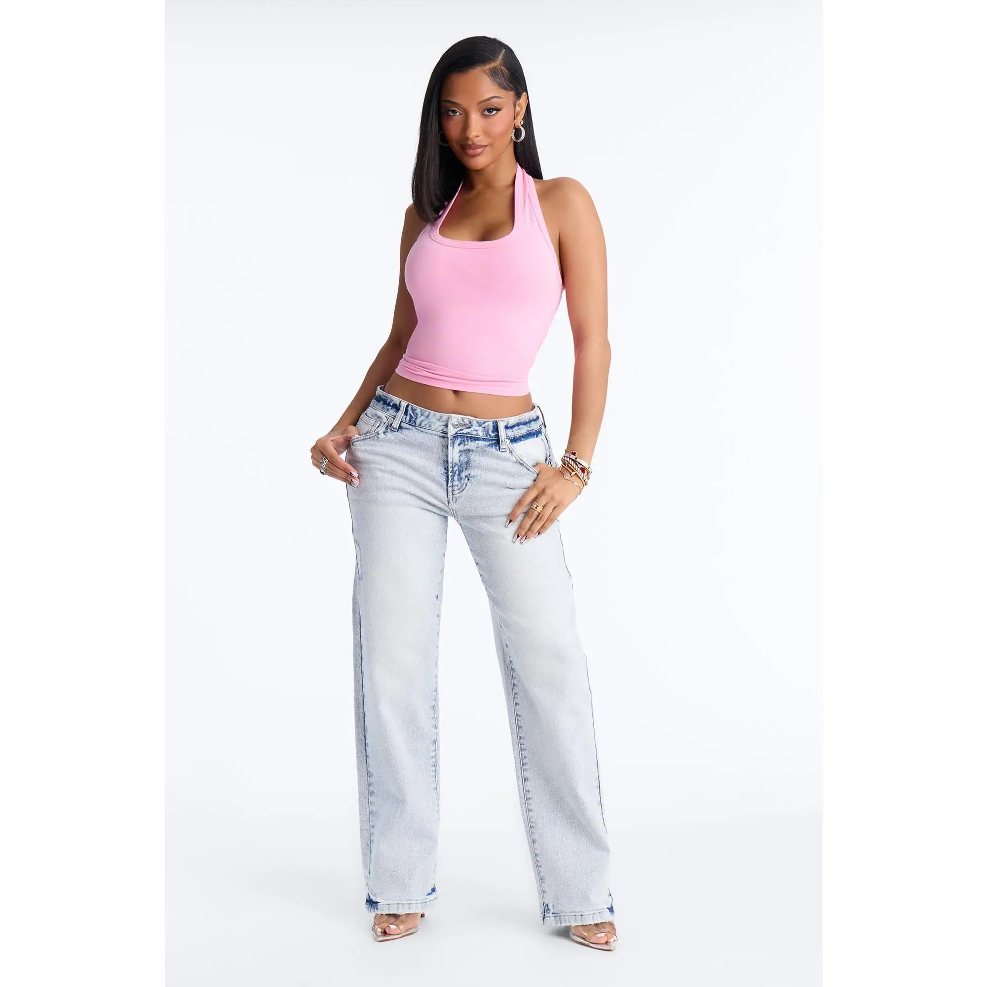 Best Decade Stretch Straight Leg Jeans - Light Wash
