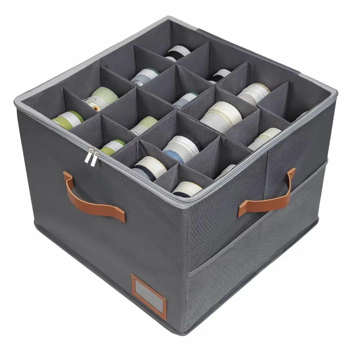 Fabric Shoe Organizer Storage Bins with Clear Cover & Adjustable Dividers, Foldable Stackable Dustproof Shoe Storage Boxes Holds up to 32 Pairs, Space Saving Shoe Container Cabinet Cubby Ideal for Closet Bedroom Dorm Apartment Entryway