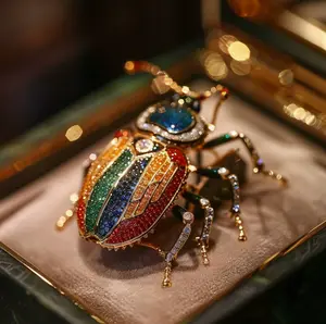 Original Designed Beetle Brooch, Siberia Direct Supply Animal Brooch, Insect Lapel Pin