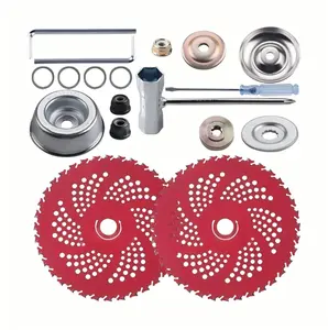 2 Pack 9 Inch 36 Teeth Carbide Tipped Weed Eater Blades, Universal Brush Cutter Blades with Full Adapter Kit for Trimmer Weed Wacker