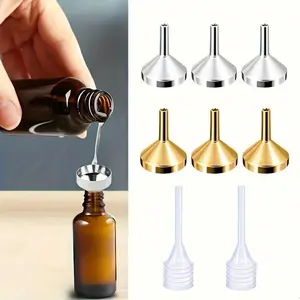 Metal Small Funnel and Straw for Perfume and Essential Oils, Easy to Dispense and Add Various Liquids Special Tools