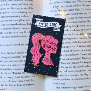 A Well Read Woman is a Dangerous Creature | Pink Glitter Hard Enamel Bookish Pin