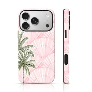 Pink Watercolor Palm Tree Design Fashion Phone Case Full Body Protection for iPhone 17 Pro Max/16 Pro Max /15Pro Max 15/14/13/12 & Samsung S26 /S25Ultra Trendy Personalized Phone Case