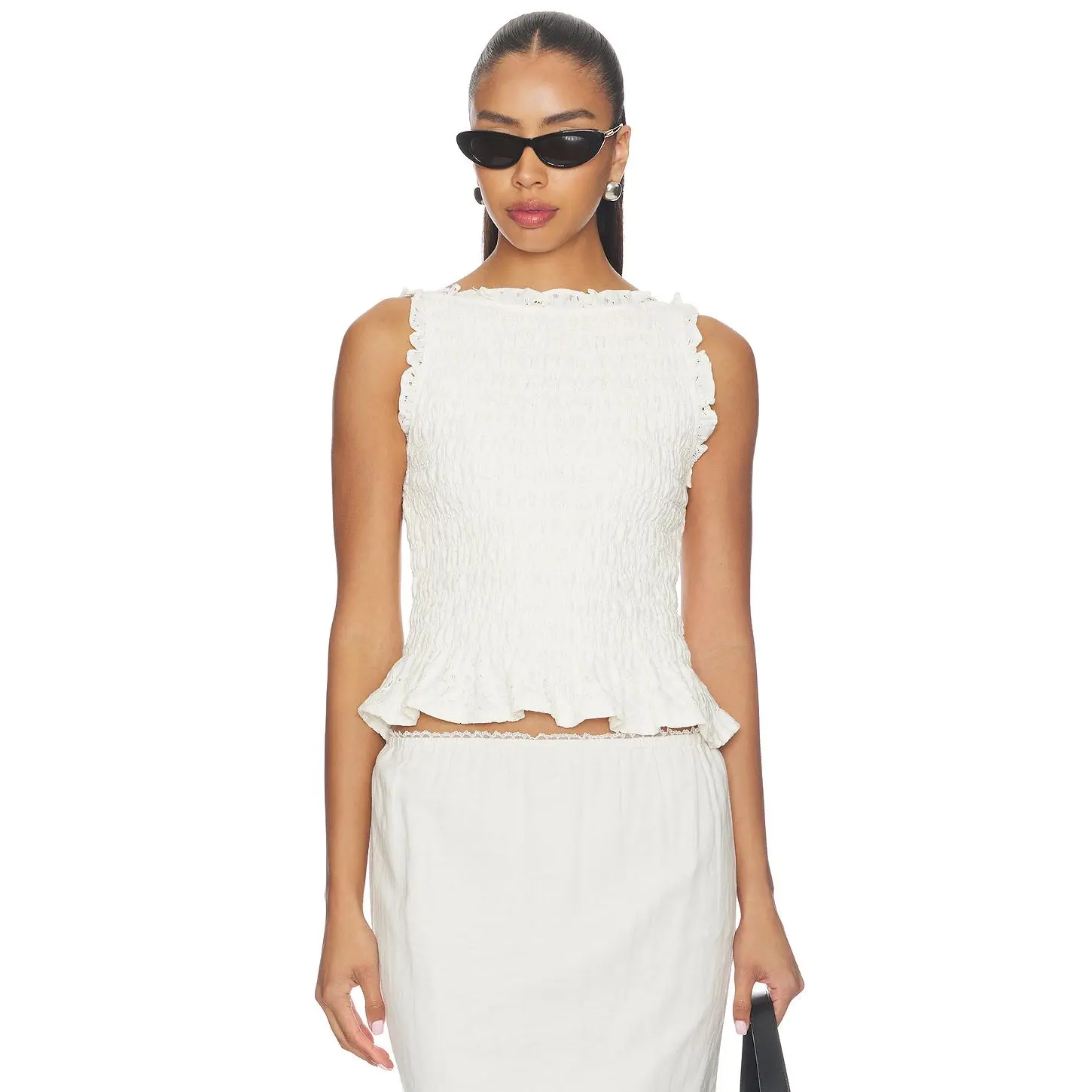 Elodie the Label Veda Lace Top in Cannoli Cream