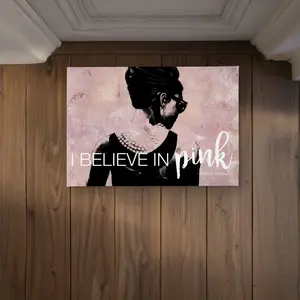 360 stand Polyester Loop Weave Door Mat - 17x24 in Standard Size Decorative Rug Mat, "I Believe in Pink" Motivational Quote, Indoor/Outdoor Home Decor with Romantic Love Positivity Vibe, Home Decor Rugs