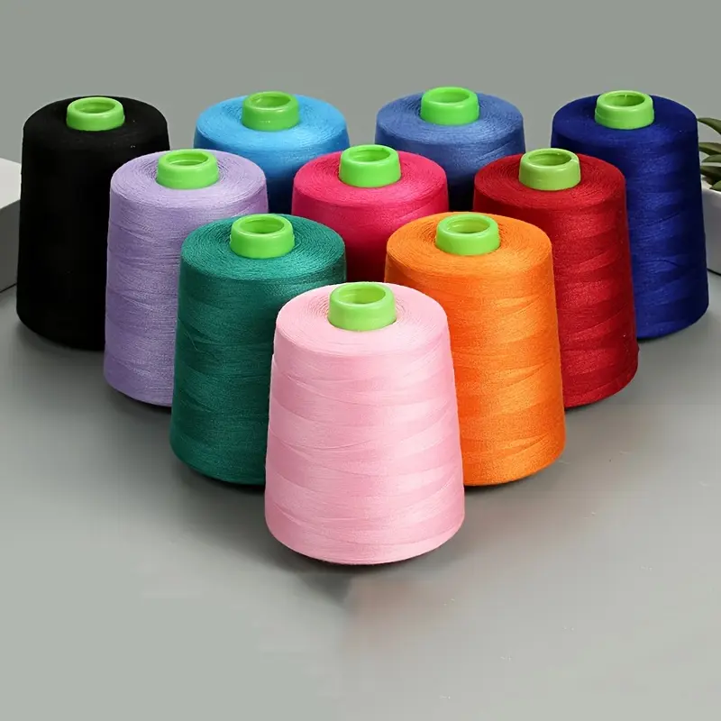 8000 Yard Polyester Sewing Thread - High-Speed, Durable & Smooth for Clothing & Embroidery - Large Spools, Versatile Use