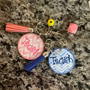 Teacher keychains, teacher badge holder