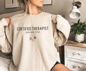 Funny Nail Tech Sweatshirt, Minimal Nail Artist Sweater, Gift for Nail Tech, Nail Tech Salon Crewneck, New Nail Technician, Nail Business