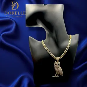 Dorelle Gold Owl Chain & Pendant - Elegant Barrel-Shaped Jewelry for Everyday Wear Minimalist Subtle Yet Striking Accessory