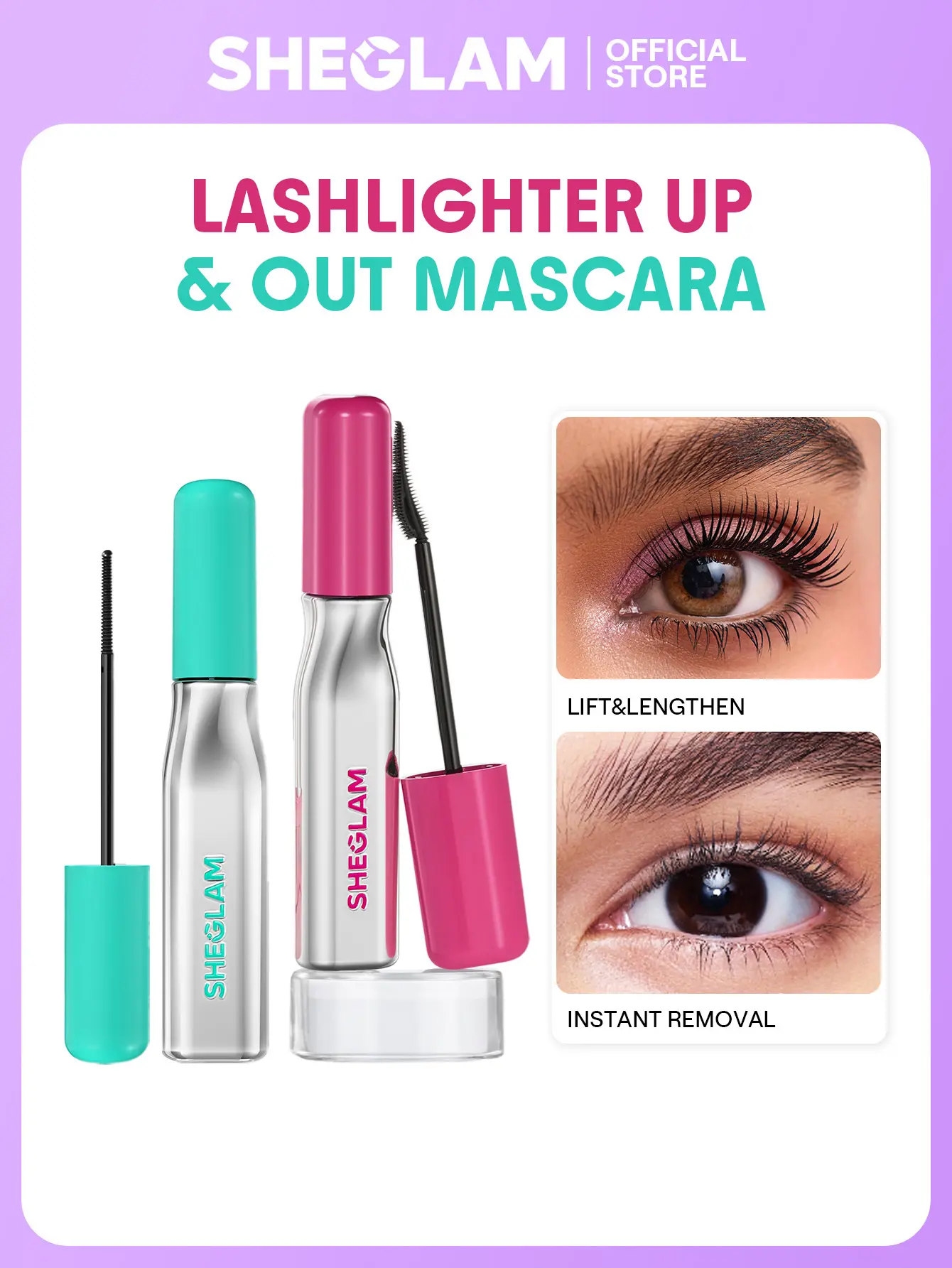 【FREE SHIPPING】SHEGLAM Lashlighter Up & Out Black Mascara Waterproof Lengthening Eyes Lashes Ez Remove Lash Treatment 【FREE SHIPPING】SHEGLAM Lashlighter Up & Out Black Mascara Waterproof Lengthening Eyes Lashes Ez Remove Lash Treatment
