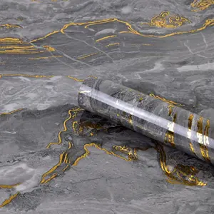 Grey  Marble Contact Paper for Countertops 15.7" X 78"Glossy Peel and Stick Wallpaper  Self-Adhesive Removable Wall Paper for Kitchen Cabinets Bathroom Furniture