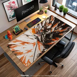 [Sale off up to 65%][Free Ship] Ichigo Hollow Form Mouse Pad - Bleach Anime Energy Splash Design, Kurosaki Ichigo Gaming Desk Mat, Soul Reaper Gift