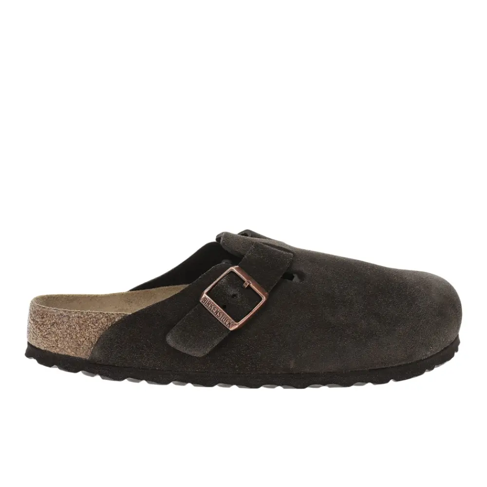 BIRKENSTOCK Mens Boston Soft Footbed Suede Leather Clogs Casual - Brown BIRKENSTOCK Mens Boston Soft Footbed Suede Leather Clogs Casual - Brown