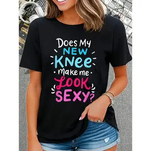 100% Cotton My New Knee Gift Funny Knee Replacement Surgery Joke T-Shirt