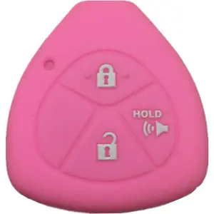Rpkey Silicone Keyless Entry Remote Control Key Fob Cover Case Replacement Protector Fit for Toyota 4Runner Corolla Matrix RAV4 Venza Yaris Pontiac Vibe Scion iQ tC xB xD HYQ12BBY MOZB41TG (Pink)