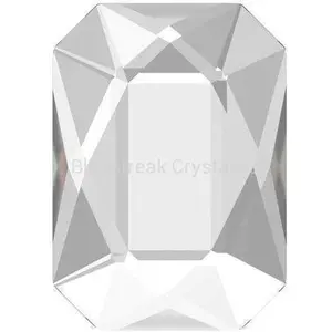 Shimmering Emerald Cut Serinity Hotfix Flat Back Crystals, Facetted Top, Heat-Glued Base for Nail Art Decoration & Accessories