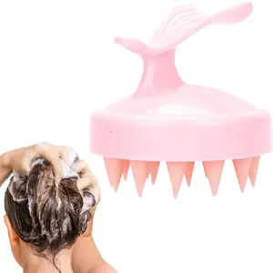 Unique Bargains Scalp Massager Shower Hair Brushes with Handle Cleaning Scrubber Bath african net sponges bath gift loofahs