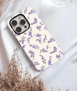 Floral Phone Case, Purple Lavender iPhone 16 15 14 13 12 11 Pro Max
