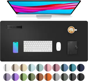 Leather Desk Pad Protector, Non-Slip PU Leather Mouse Pad, Office Desk Cover, Laptop Desk Mat, Waterproof.