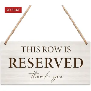 Wedding Reserved Wooden Signs - Reserved Table Signs, Wedding Signs for Reception, This Row Is Reserved Hanging Sign for Wedding  3.93x7.87inch