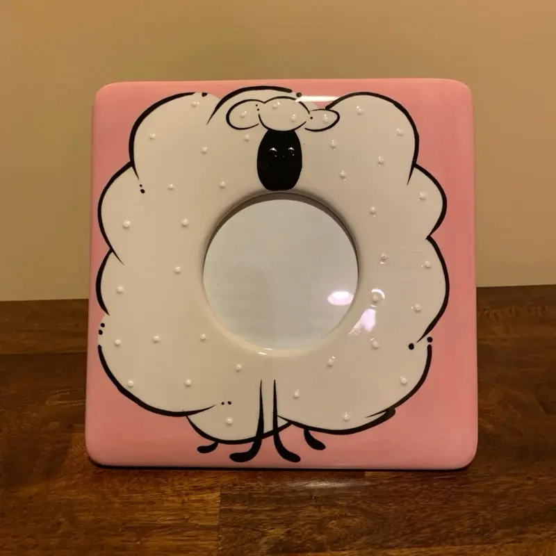 BURTON+BURTON His Baby Girl Ceramic Photo Frame 8x8 sheep Design for Cherished Memories