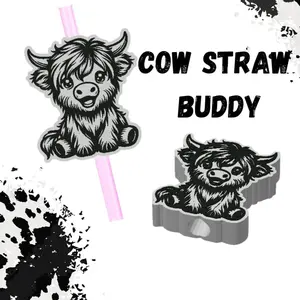 Highland cow straw toppers!