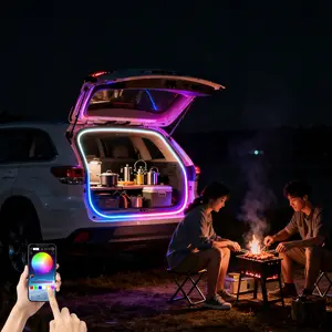 Universal RGB LED Car Trunk Light Strip with App Control - 4M Waterproof Neon Tailgate Light for SUV & Sedan, Led Tailgate Lights