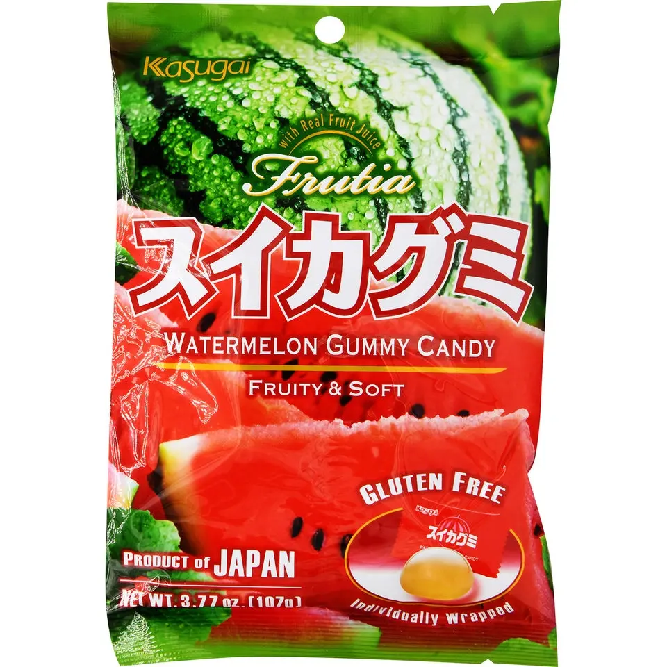 Kasugai Soft Fruity Candy - Chewy Watermelon-Flavored Japanese Snacks, Candies (3.77 oz)
