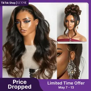LUVME NatureMAX™ 200% Density Ombre Brown Loose Wave Glueless 13x6 HD Lace Front Wig Human Hair Pre-Cut Lace Flexi-Fit Drawstring Cap Limited Time Offer TikTok Exclusive #luvmenewarrivals
