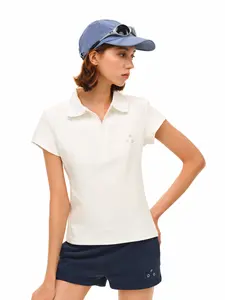 FPA Essential V-Neck Short Sleeve Polo - Premium Cotton Blend Slim Fit Top
