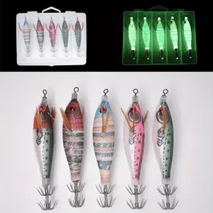 5pcs Squid Jig Slow Sinking Cuttlefish Lure Artificial Calamar Octopus Bait Fish for Shrimp Hook Sea Fishing Lures, Offshore Fishing, Bottom Fishing, Octopus Design, Fish Bait, Durable Lure, Lifelike Design, Fishing Tackle, Anglers, Sport Fishing