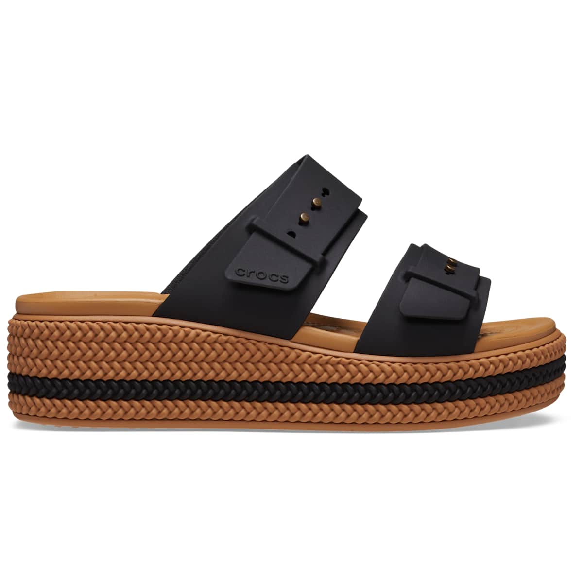 Crocs Women's Brooklyn Buckle Woven Wedges Platform Sandals