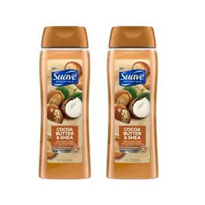 Suave Essentials Body Wash, Creamy Cocoa Butter & Shea 18 oz Pack of 2 - Original Formula in Clear Bottle Cleansing Skincare
