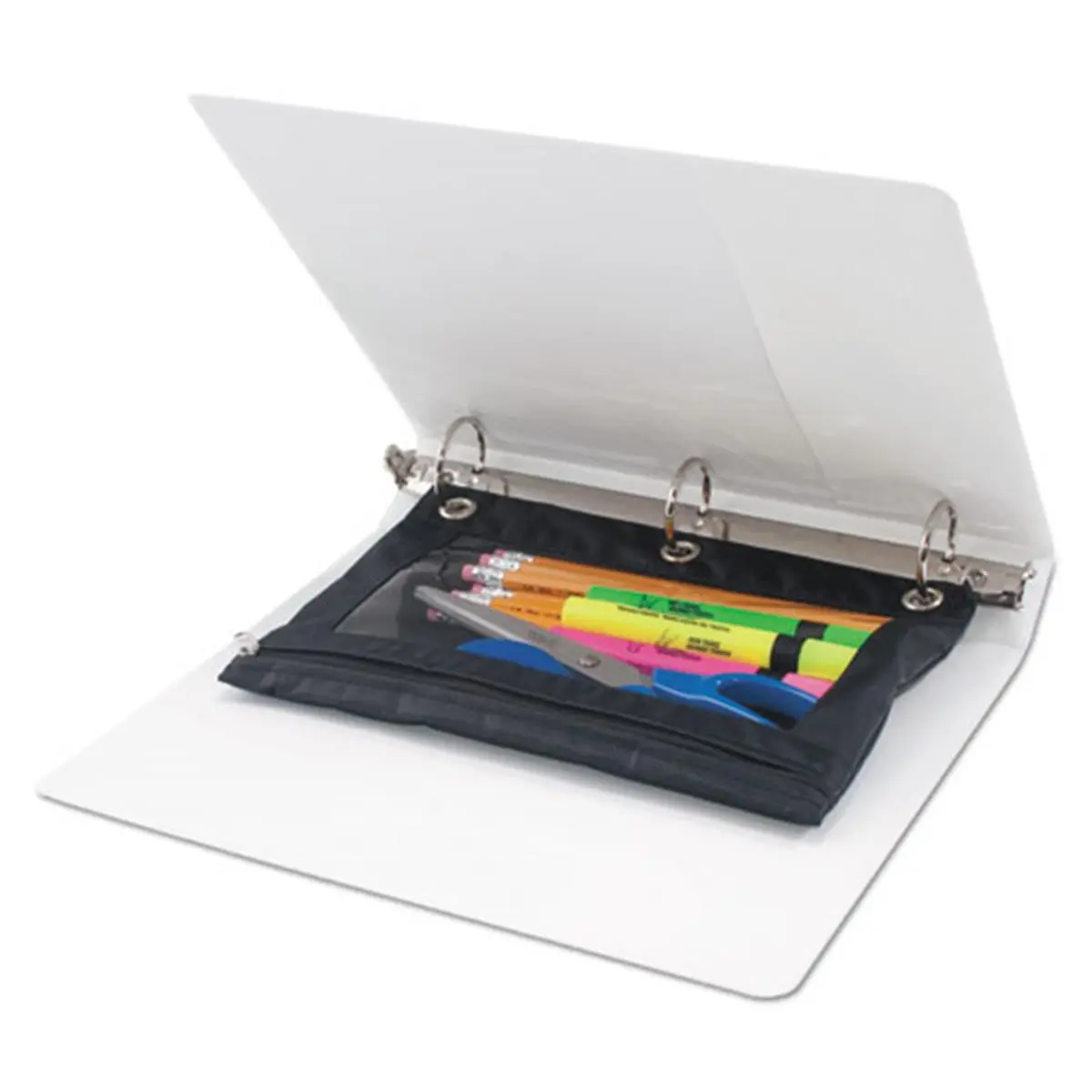 Advantus Corporation AVT63067 Binder Pencil Pouch with Vinyl Cover, Transparent View, Secure Storage for Standard Binders