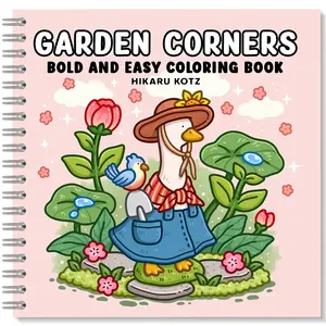 Garden Corners: Bold and Easy Coloring Book for Adults and Teens