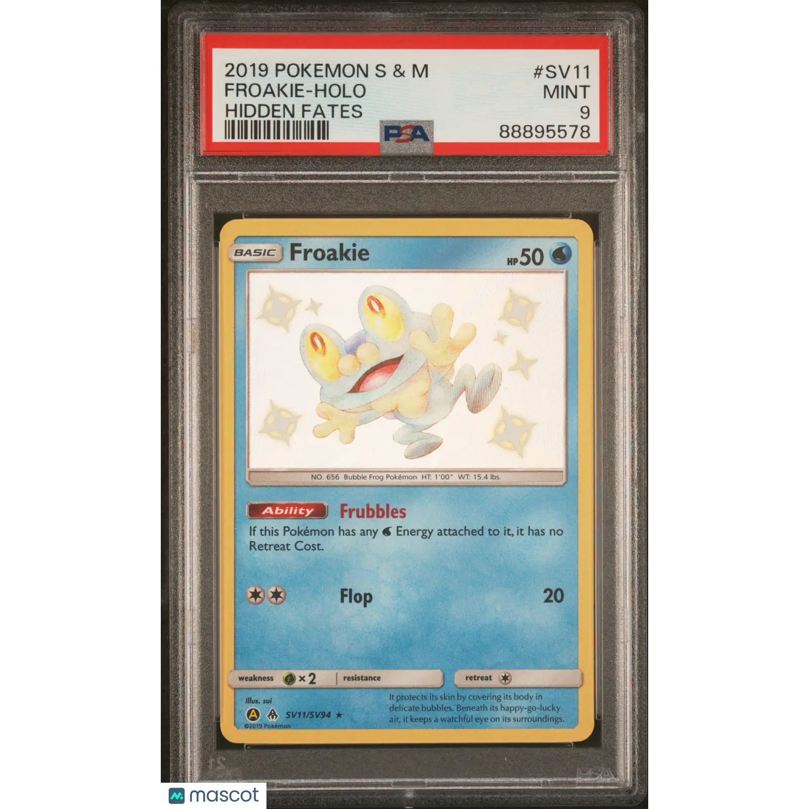 PSA 2019 Pokémon TCG Froakie #SV11 Hidden Fates 9 Graded Card