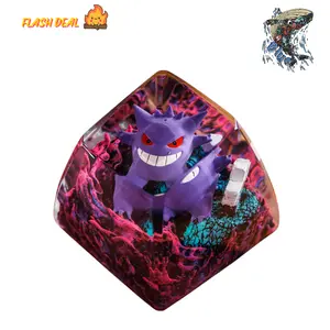 Handmade Gengar Artisan Keycap ver2 – Custom Resin Keycap for Mechanical Keyboards, Spooky Pokémon-Inspired Keycap, Gamer Gift & Collectible