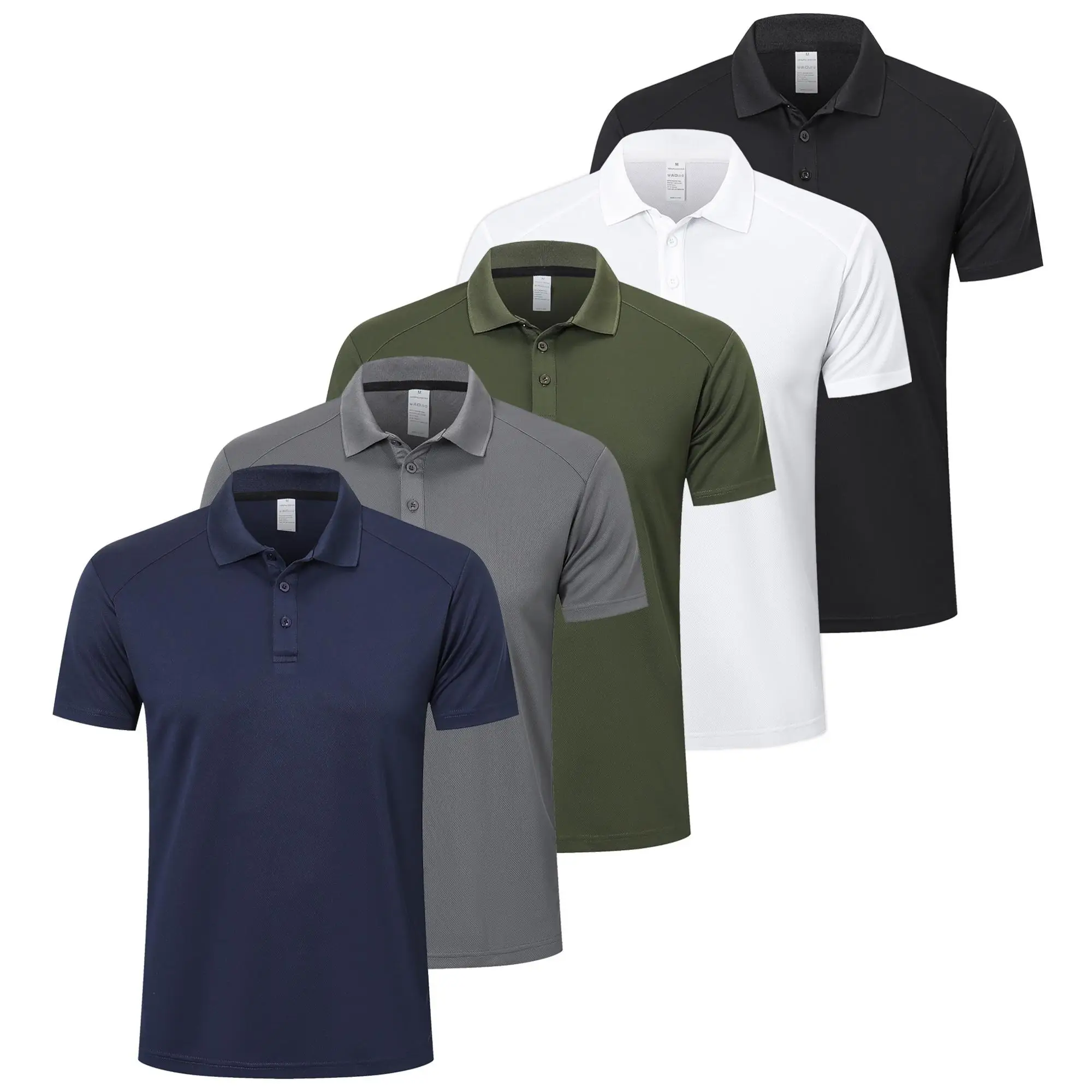 【Purchase one size larger】Men's Moisture Wicking Shortsleeve Polo Shirt High-Performance Quick Drying Breathable Beige Classic Elastic Multicolor Mens