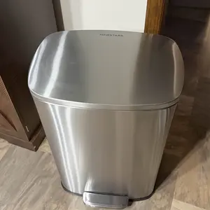 Nine Stars 13-Gallon Step-on Stainless Steel Tr ash Can