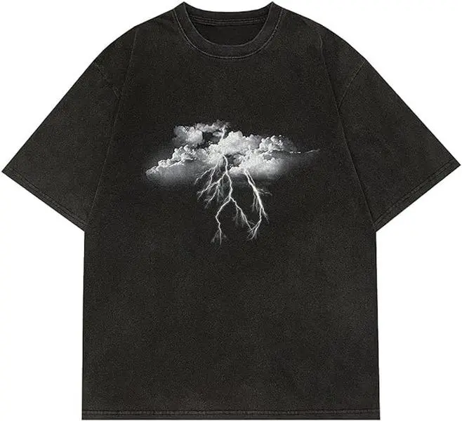 Vamtac Oversized Graphic Tees Mens Vintage T Shirts Half Sleeve Boxy Baggy Loose Streetwear Shirts Women