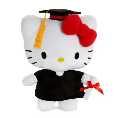Sanrio Hello Kitty Cap and Gown Stuffed Animal, 10.5 in Cute Collectible, Stuffed Animal Gifts for Fans