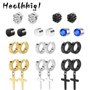 15 Pairs Magnetic Stud Earrings, Stainless Steel Clip On Earrings women vintage rings hoop jewelry men rook pretty screw thick titanium fashionable lightweight cartilage back tiktokshopspringglowup