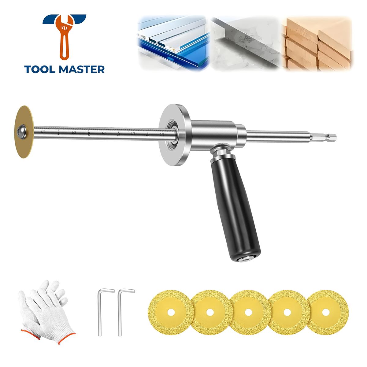 PVC Pipe Inside Cutter with Diamond Grit Wheel, Adjustable Cutting Depth for 1-1/2 to 8 Inch Pipes, 1/4" Hex Shank Fit for Drill & Impact Driver, Plumbing Pipe Cutting Tool for PVC ABS Plastic