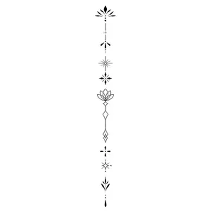 Lotus Pattern Temporary Tattoo Sticker, Waterproof Long Lasting Fake Tattoo Sticker for Back Decor, Body Art Decoration for Women & Men