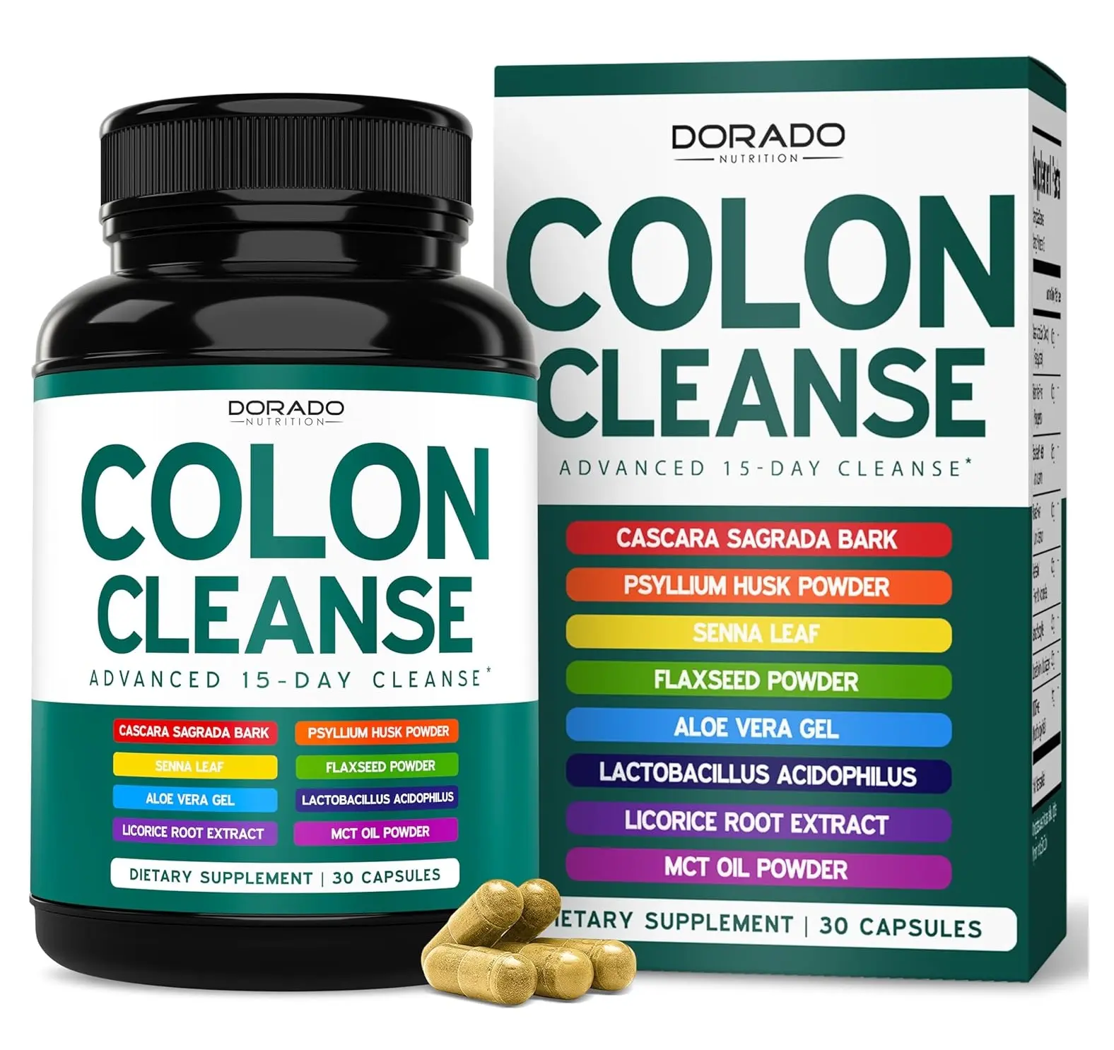 15 Day Gut Cleanse - Gut and Colon Support - Advanced Formula with Senna Leaf, Cascara Sagrada Bark & Psyllium Healthcare Natural Capsule - Supplement