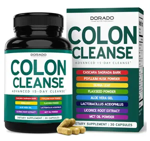 15 Day Gut Cleanse - Gut and Colon Support - Advanced Formula with Senna Leaf, Cascara Sagrada Bark & Psyllium Healthcare Natural Capsule - Supplement
