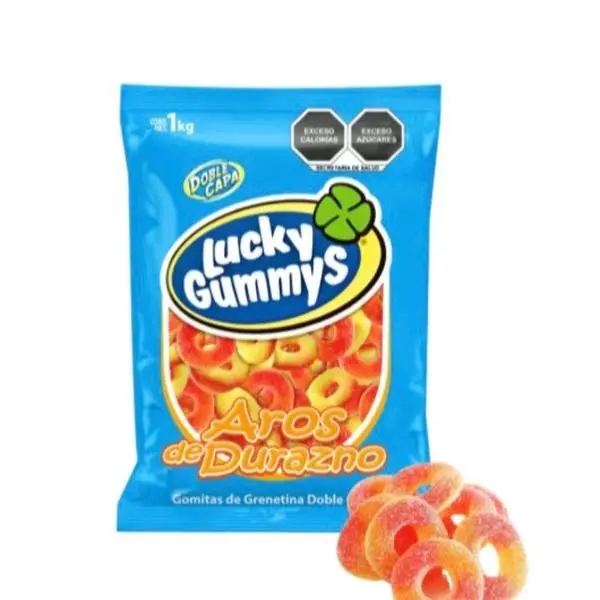 Lucky Gummys Aros De Durazno 1kg