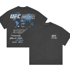 Mens Black UFC 2025 International Fight Week T-shirt-Sweatshirt ,Core Logo Graphic Tee, Official MMA Fan Shirt, Ultimate Fighting Championship Gear.Full size full color,Unisex for men and women.